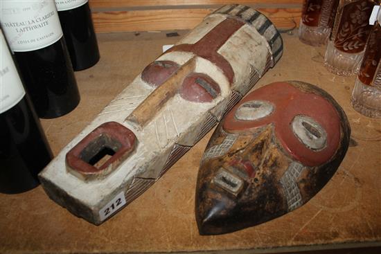 Two Ivory coast tribal masks